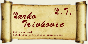 Marko Trivković vizit kartica